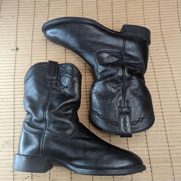 Ariat Heritage Roper Boots Men's 9 EE Western Black Rancher Cowboy Gently Worn. - Picture 6 of 11